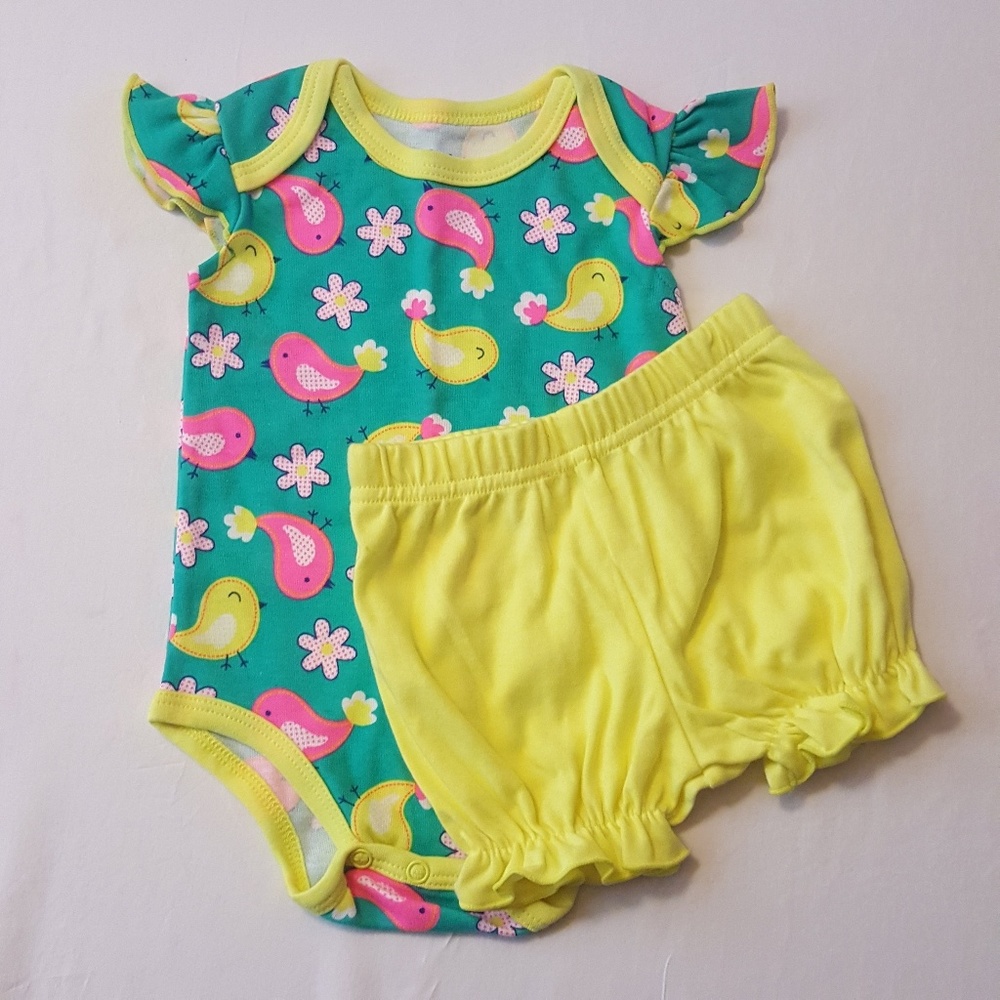 Floral bird onesie